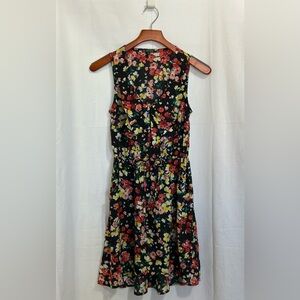 BeBop - Black Floral Midi Dress With Pockets